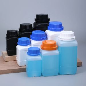 Barattoli Bottiglia vuota di plastica a bocca grande con coperchio antifurto Bottiglia di reagente a tenuta stagna per inchiostro in polvere Colla Bottiglie HDPE per uso alimentare 4 PZ