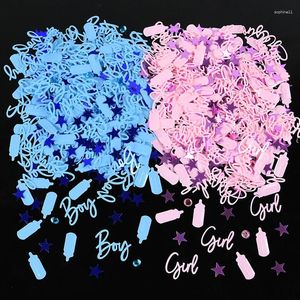 Party Decoration 15G/Bag Blue Pink Baby Shower Confetti Boy Girl Paljetter Bord Spridning för barn Födelsedag Kön Reveal Dekorationer