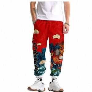 LG Cargo Pant Harajuku Hip Hop Jogger 바지 빨간 일본식 애니메이션 스웨트 팬츠 남성 멀티 포켓 스트리트웨어 fi 바지 P3UE#