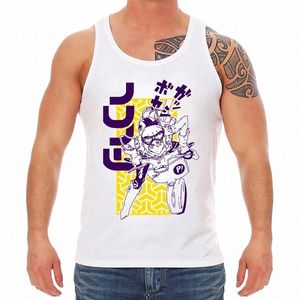 japanisches Manga-Unisex-Streetwear-Tanktop Fooly cooly FLCL lustiger Anime Weste Männer neue weiße lässige Tops homme 18fg#