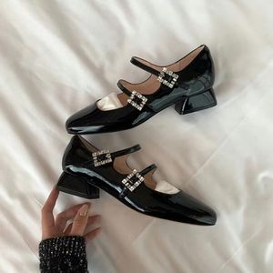 Modne sandały damskie grube obcasowe letnia kwadratowe palce seksowne sandały damskie buty czarne impreza bankiet klasyczny