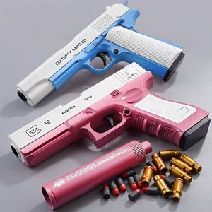 Manual de pistola Eva lutando com a ejeção de concha de espuma de bala para disparos de pistolas de brinquedo com crianças mole cs silenciador crianças blaster adult meninos bir ifgh