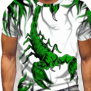 Scorpi Animal 3D Printed T Shirt Men Men Street Fiスタイル特大のヒップホップTシャツ夏のパーソリティトレンドシャツJ98E＃