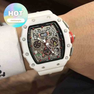 Male RM Wrist Watch Calendar Wristwatch watch Date Same Trendy Man Personalized Wine Bucket Multifunctional Carbon Fiber Ceramic Silicone Tape Watch