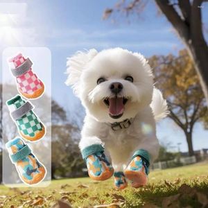 Dog Apparel Fastener Tape Shoes Pets Booties Anti-slip Pet Outdoor Walking Breathable Protector For Mall Medium Dogs 4pcs