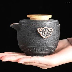 Teaware sätter högt bärbart Kung Tea of ​​Cups Ceramic Gaiwan Porcelain Ceremony Chinese Grade Pot Travel Set Fu