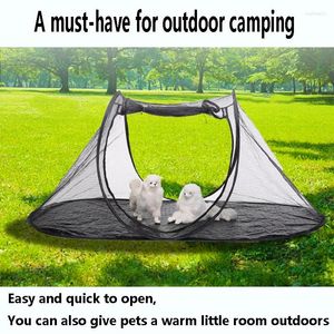 Dog Carrier Pet Gear Folding Tent Storing Cats Dogs For Outdoor Travel Breathable Wear-Resistant Mesh Steel Wire Cage
