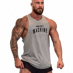 new Brand Summer Men Gym Muscle Bodybuilding Sleevel Shirt Cott Street Workout Tank Top Singlet Fitn Sport Print Vest G7HL#