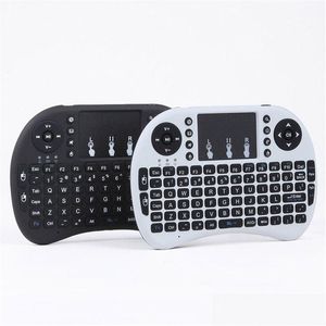 Tangentbord mini RII i8 trådlöst tangentbord 2.4G English Air Mouse Remote Control Toucad för Smart Android TV Box Notebook Tablet PC Drop OTCS7