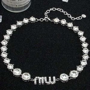 Pendant Necklaces designer Miu Big and Small Sister Style~ High Class Full Diamond Party Collarbone Chain Dress Necklace Accessories R2BA