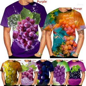 Мужские футболки, продажа, серия фруктов, винограда, рубашка с 3d принтом для мужчин и женщин