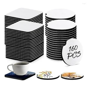 Maty stołowe 160piece sublimacyjne podstawki puste 2,8 cala okrągłe do majsterkowania rzemieślnicze prezenty transferowe ciepła