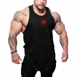 nowa t-shirt z rękawami w katce mężczyźni fitn Muscle Underhirt siłownia kamizelka kulturystyka kamizelka street Hip Hop Casual Loose Tank Tops L7UV#