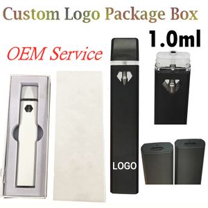 1000pcs Customized Rechargeable Disposable Vape Pen OEM Packaging E-Cigarettes 280mah Battery Empty 1ML Pods Vaporizer Pens Cartridge with View Window