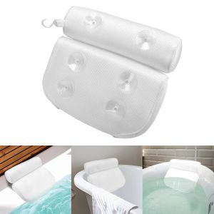 Travesseiro não deslizamento de spa Pillow 3d Bathtub Cuplow Bathtub Pillow com sucção de xícara de banheira suporta de suporte