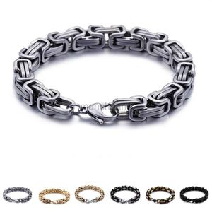 Corrente 4/5/6/8mm Mens Chain Royal Chain Bracelet de aço inoxidável Punk Rock Charm Jóias 2021 Presente 240325