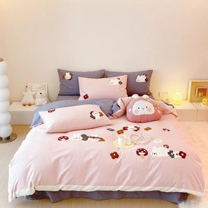 Bedding Sets Cartoon Style 60 Gsm 3pcs Cotton Brushed Autumn And Winter Embroidery 4 Pcs Girl 1.2 Wholesale