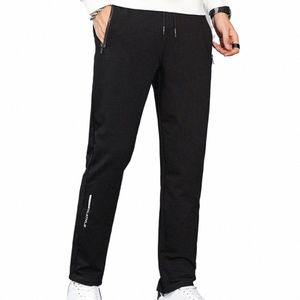 elastic Waist Pants Solid Color Pants Men's Winter Sweatpants with Elastic Waist Drawstring Pockets Soft Thick Sports for Fall x49r#