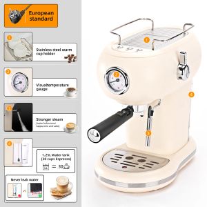 Narzędzia McIlpoog Coffee Machine Maker Automatyczne espresso cappuccino latte maszyna z różdżką mokrą mleko