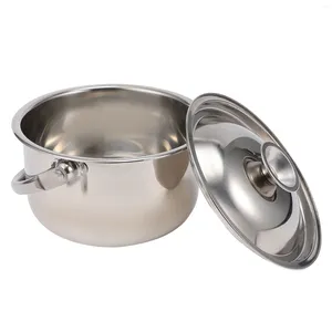 Dubbla pannor matlagning skål gas spis lager keramik hög temperatur rostfritt stål kök ångare