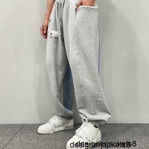 Designer Sanyuan patchwork jeans, high-end high street washed long pants, men's fashion brand, versatile style, high luxury K57B