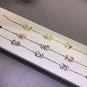 Designer Freds Necklace Fashion Full Diamond v Gold Plated 18k Rose Gold Three Flower Half Diamond 8-character Horseshoe Buckle Bracelet Live Broadcast