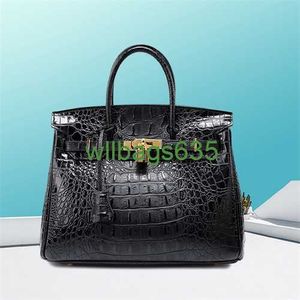 BK Crocodile Taschen vertrauenswürdige Luxushandtasche 2024 Neue Frauenhandtasche Europäische und amerikanische Mode Krokodilmuster Platin Tasche Klassische Have Logo Hbqu