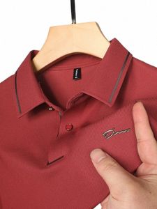 Maglietta POLO traspirante in seta di ghiaccio premium Maglietta a maniche corte da uomo T-shirt estiva da uomo con ricamo di marca Fi Paul Top di lusso o69Z #