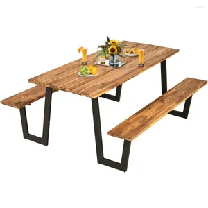 Camp Furniture Pinic Table Camping levererar stora naturliga svarta skrivbord Picknick matbord stol pliante utomhus turist