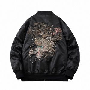 Giacca da uomo Bomber Drag Ricamo Giacca vintage cinese Harajuku Cappotto da baseball Hip Hop Fi Giacca a vento Cool Streetwear j4pQ #