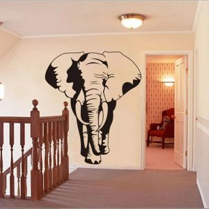 ステッカー巨大な象ジャングル動物壁ステッカーリビングルームベッドルームサファリ象壁デカールキッズルームヴィニーホーム装飾
