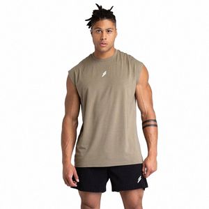 Homens Loose Sleevel Cott Camisas Masculino Respirável Sports Undershirt Running Vest Singlet Mens Fitn Gyms Regatas c9Di #