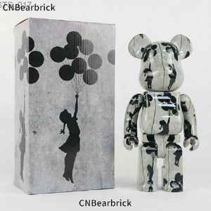 Новинки Bearbrick Banksy Balloon Girl Building Block Bear 400% 28см Модная кукла Жестокий медведь Кукла День святого Валентина Декоративный подарокL2403