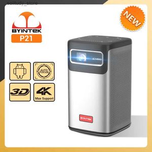 Inne akcesoria projektora Byintek P21 3D 4K Mini Cinema Smart Android Wi -Fi Portable 1080p Film Film Projector DLP z baterią Q240322