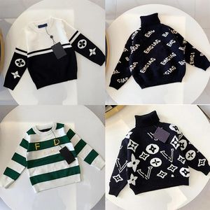 barn hoodie barn hoodies baby designer tröja flickor pojkar tröja hög krage unisex höst vinter hålla varm bokstav tryckt jumper tröjor