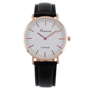 Ultra Thin and Minimalist Leather Strap Men's Quartz Watch Geneva