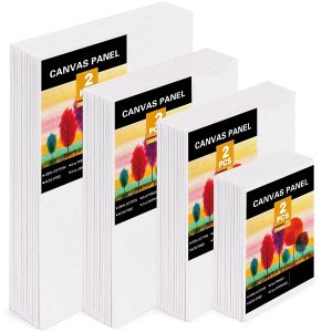 Supplies Painting Panels 7x9,8x10,9x12,12x16 Inches 2 of Each Canvas Boards for Painting 100% Cotton Blank Canvas for Acrylic Pouring