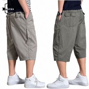 oversize Fat Cott Shorts Men Cargo Short Casual Plus Size Cropped Trouser Sports Tactical Baggy Pants Loose 5XL 6XL Summer 57Ho#