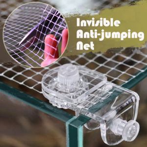 Verktyg Aquarium Cover Antijumping Net Fresh Seawater Fish Tank Shrimp Anti Escape Net justerbar marin tillbehör Holder Fixture