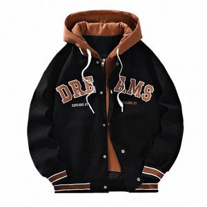 men's Windbreaker hooded Wear Jackets Men Baseball Pilot Bomber Pure Cott Jacket Hip Hop Streetwear Coat clothing fi coat V1SN#