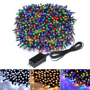 装飾100LEDS500LEDS LEDクリスマスライトフェアリーストリングライトEUプラグウォームホワイトRGB LEDカーテンライトDIYガーデンホームパーティーの装飾