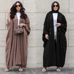 Ethnic Clothing Black Open Abaya 2024 Modest Dress Prayer Clothes Women Large Size Robe Long Dresses With Sleeve Ramadan Jellabiya