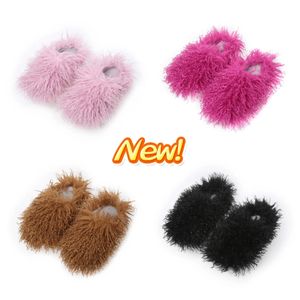 Mao mao Slippers External Wear GAI Flat Soft Bottom Home Women's Wholesale Flat Candy Color External Fur Women Slippers Fashion Autumn Faux Furry cute 2024