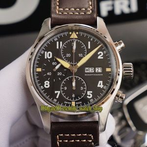 Ny ZF Top Version Pilot Spitfire Fighter Series Bronze Case 387903 Black Dial Eta A7750 Chronograph Mechanical Mens Watch Stopwat300y