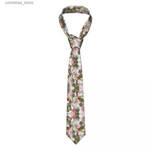 Neck Ties Neck Ties Mens Tie Slim Skinny Tropical Flowers Palm Leaves Jungle Plants Flamingos Snake Necktie Free Style Men Tie Party Wedding Y240325