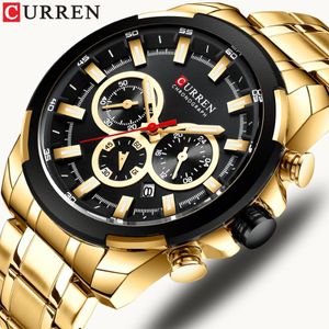 Curren Top Brand Luxury Men Hotes Watch Fashion Watch Watchal Quartz Wristwatch مع ساعة كرونوغراف من الفولاذ المقاوم للصدأ RELOJ HOMBRES LY2618