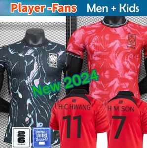 Güney Kore Futbol Forması Yeni Heung-Min Son Kang, Lee Milli Takımı 24 25 Futbol Gömlek Çocuk Kiti Seti 22 23 Ev Uzakta Erkekler Tekdüzen Kırmızı Siyah Fan Oyuncu
