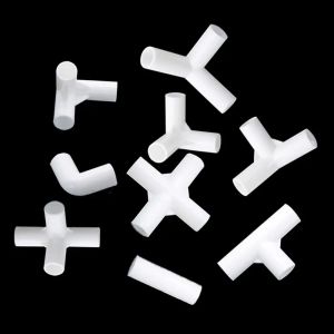 Konektörler 50pcs 12mm Innne Çapı PVC Düz Dirsek Dört Yönlü Üç Yolu Konektör 60 90 120 135 Derece TEE BAHÇE BORU BAĞLANTI ADAPTÖR