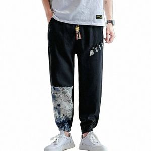 2020 Mens Casual Trousers Linen Harem Pants Man Japanese Style Streetwear Sweatpants Male Fi Jogging Pants Large Size M-5XL 91qA#