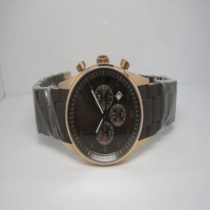 Luxury Watch For Men Quartz Stopwatch Chronograph Watches Rostlöst handledsavlämning stål och gummi armband 002226f